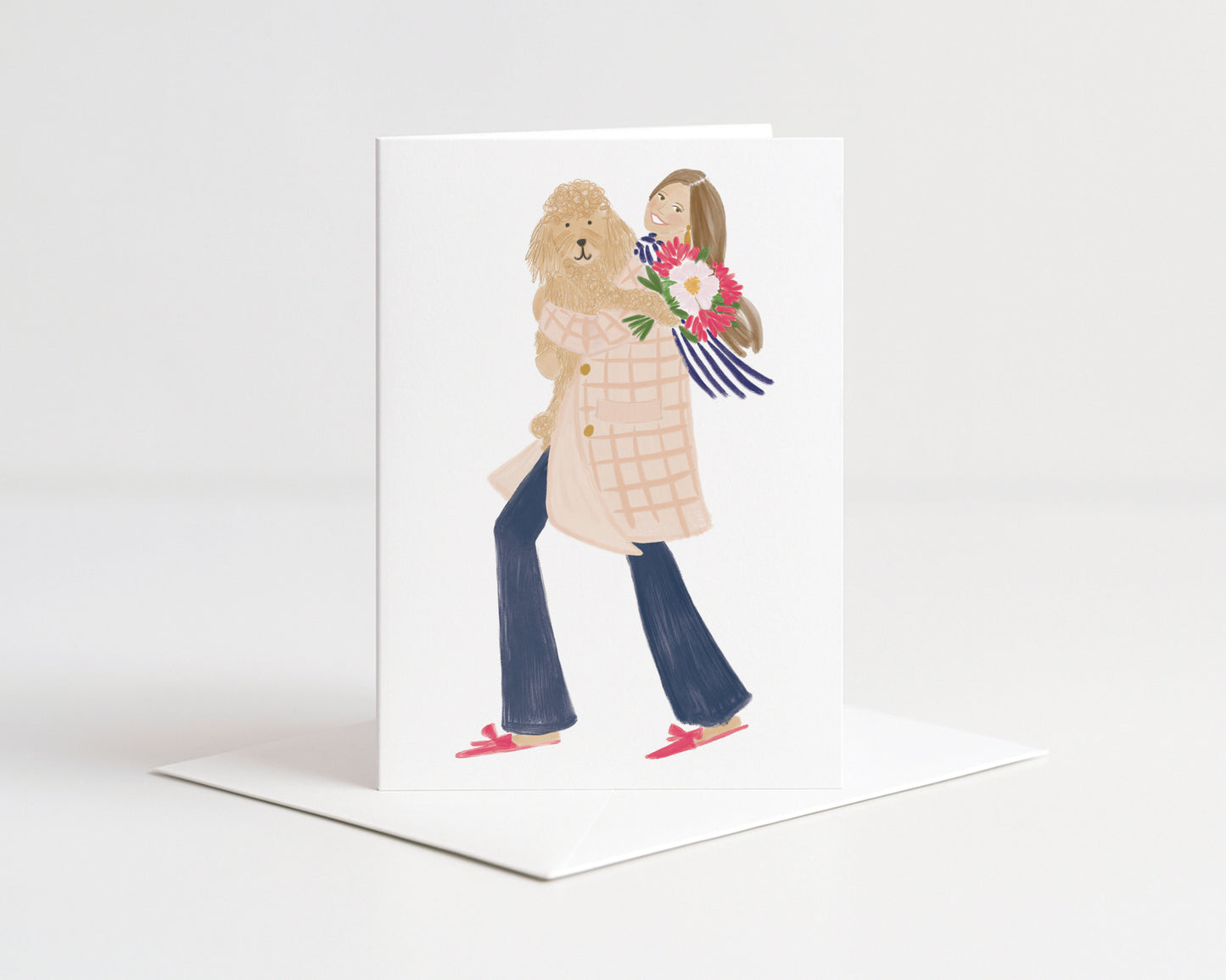 Chloe with her Doodle & Flowers