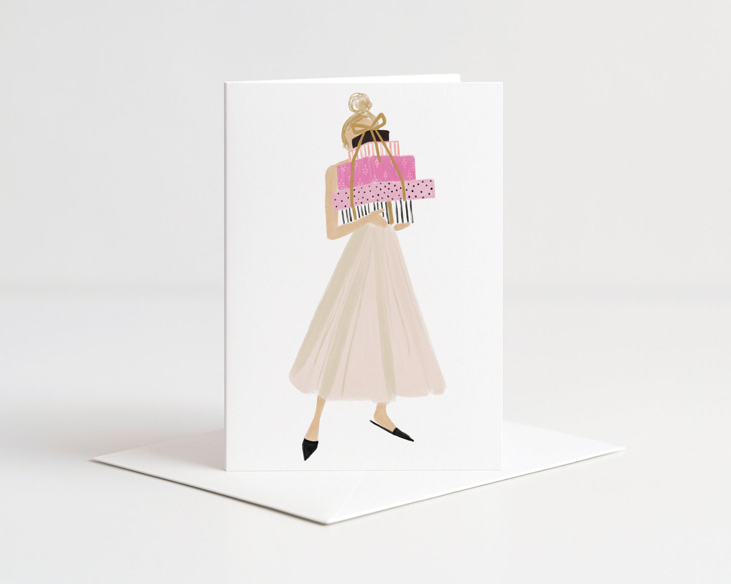 Audrey with her Presents Greeting Card